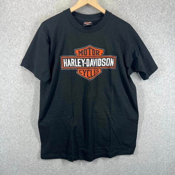 Vtg Y2K Harley-Davidson T Shirt Size L Black Spartanburg Crossroads 26/85 '98 - Picture 2 of 8